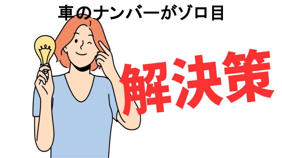 恥ずかしいと思う人におすすめ！車のナンバーがゾロ目の解決策